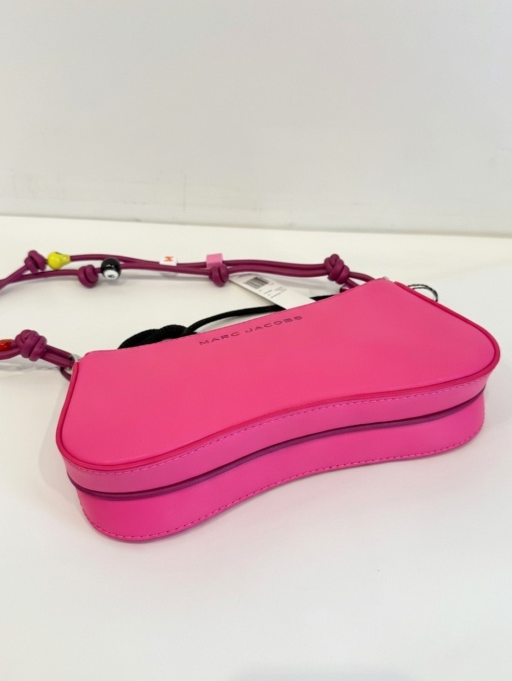 NWT Authentic MARC JACOBS Y2K Knots Colorful Beads Crossbody Bag Pink Leather - Picture 3 of 11